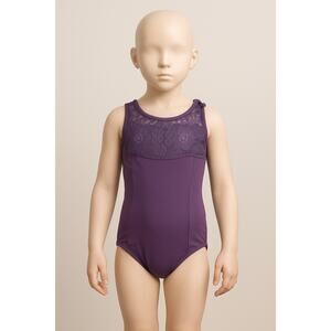 Danz In Motion Purple Lace Ballet Leotard Girls 6X/7 Dance Gymnastics